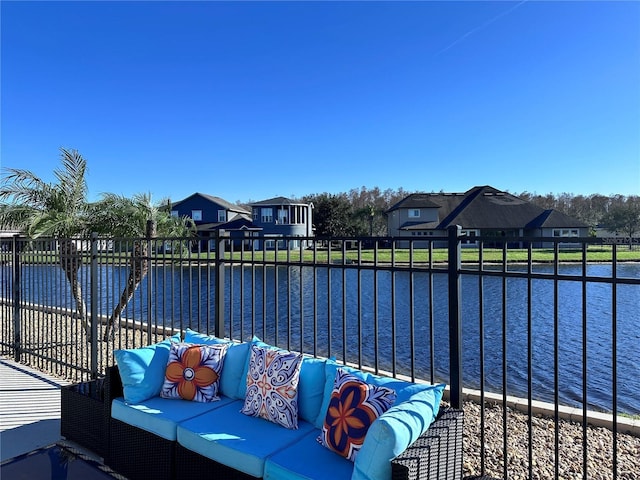 3301 Buckingham Way, Saint Cloud, FL 34772 - view of patio featuring outdoor lounge area, a water view, and a residential view