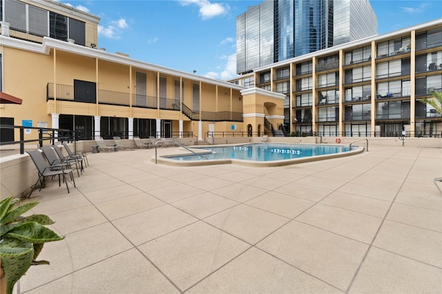 view of pool with a patio