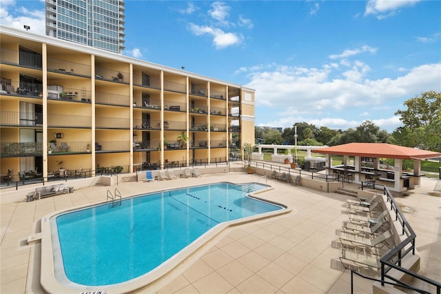 view of pool featuring a patio area