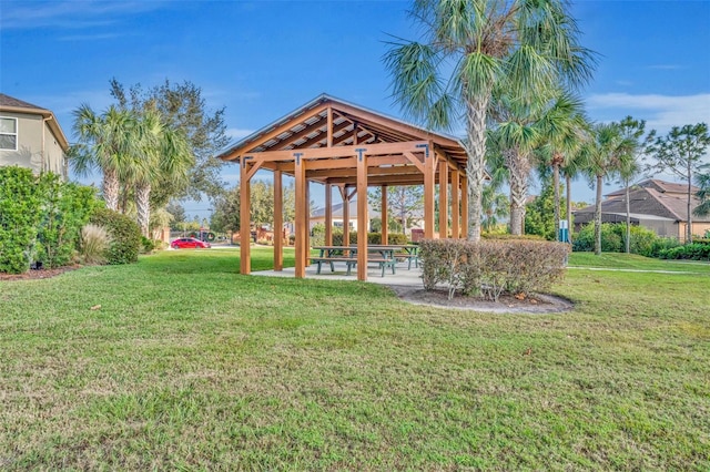 view of yard featuring a gazebo