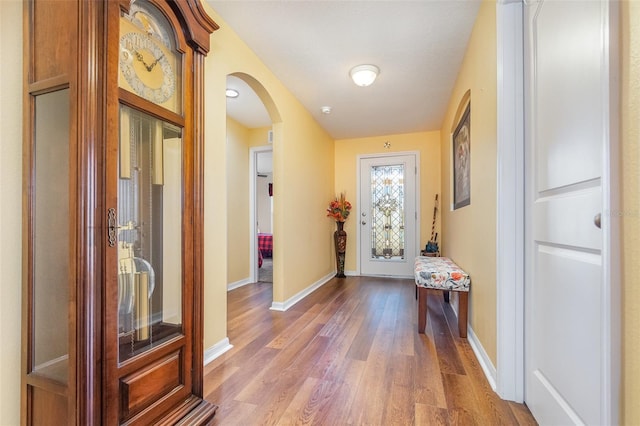 interior space with wood-type flooring