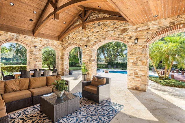 view of patio featuring outdoor lounge area