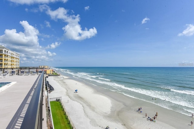 property view of water featuring a view of the beach