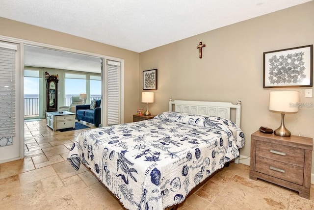 bedroom with a textured ceiling