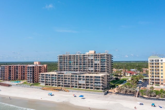 drone / aerial view with a view of the beach