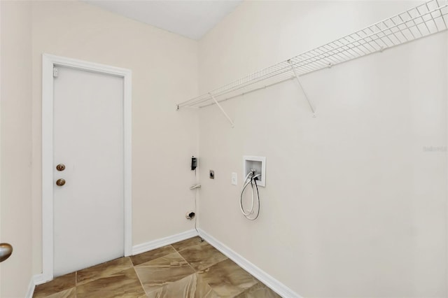 laundry area featuring electric dryer hookup and hookup for a washing machine