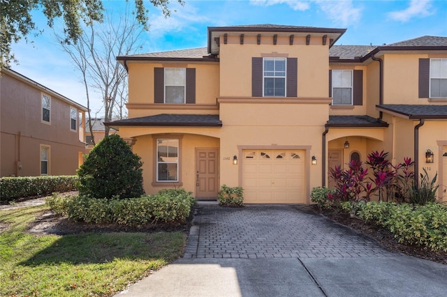 view of front of house with a garage