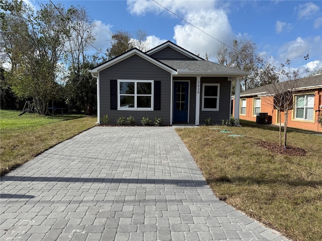 bungalow with a front yard