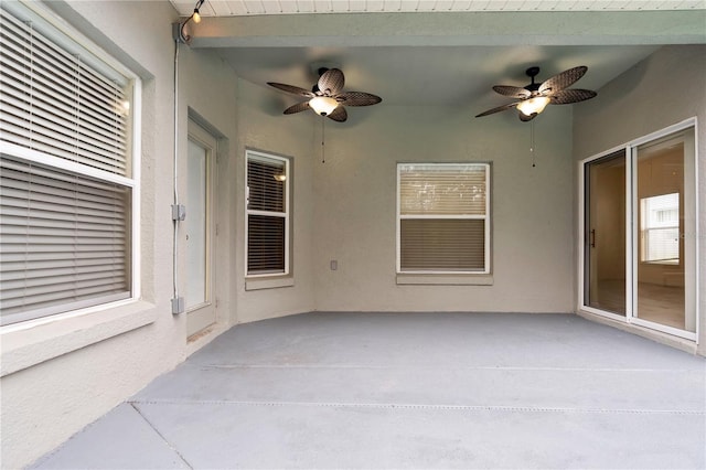 view of patio with ceiling fan