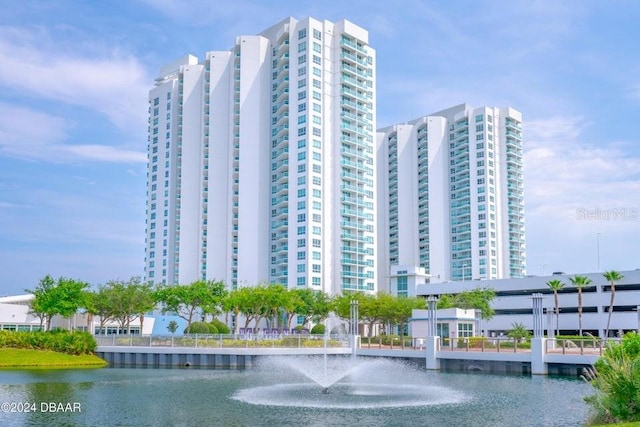 view of property with a water view