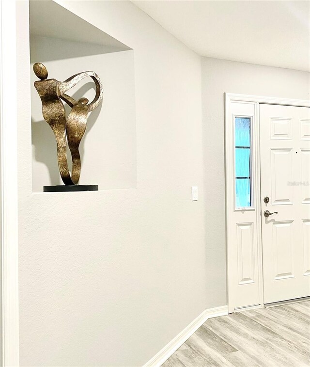 foyer featuring light hardwood / wood-style floors