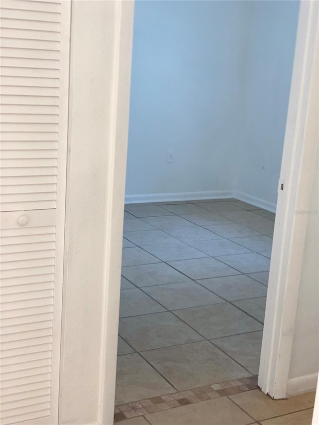 interior space featuring light tile patterned flooring