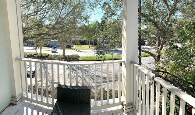 balcony featuring a porch