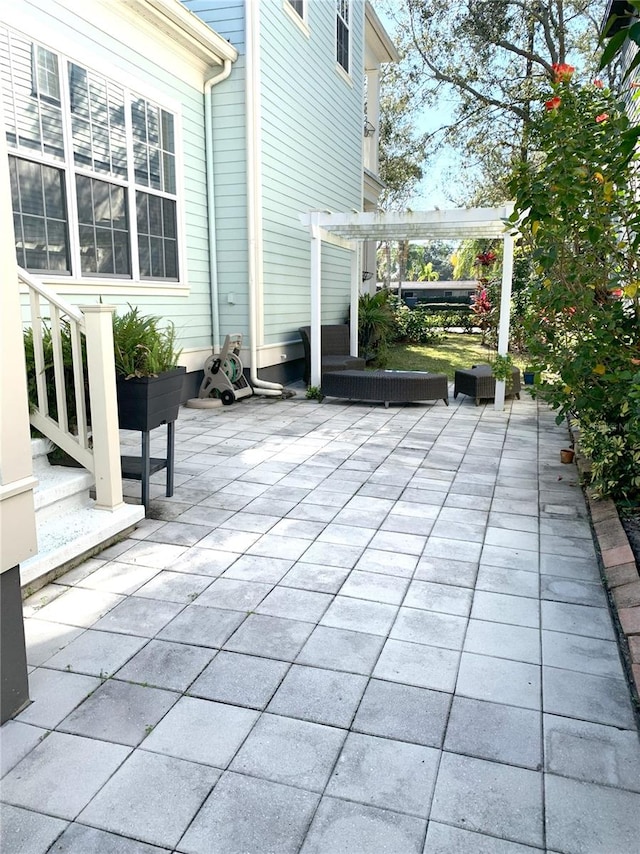 view of patio with a pergola