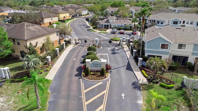 drone / aerial view with a residential view