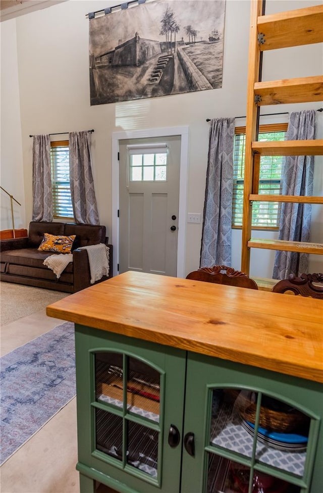 entrance foyer with concrete flooring