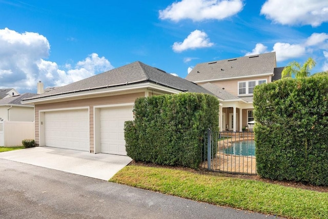 view of front property with a garage