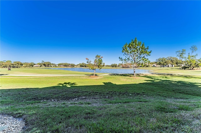 view of yard featuring a water view