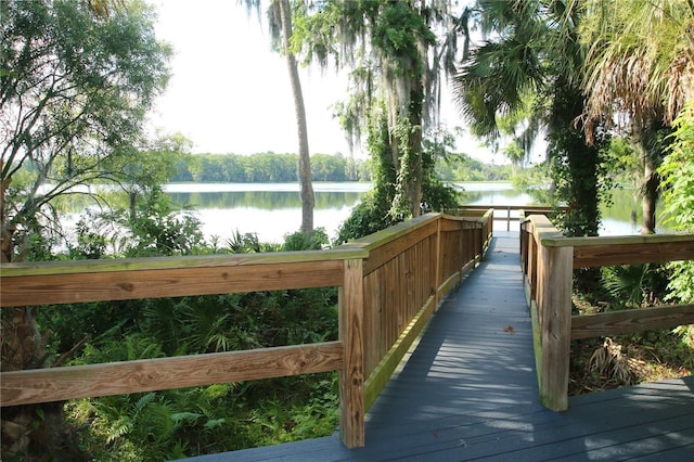 view of property's community with a water view