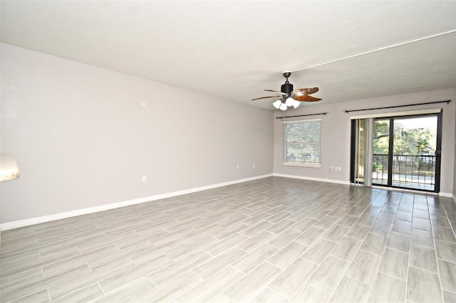 unfurnished room featuring ceiling fan