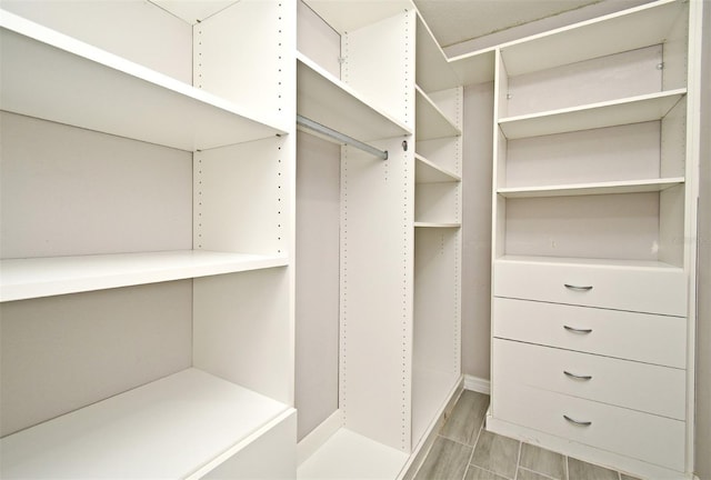 view of walk in closet