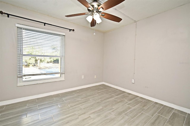 unfurnished room featuring ceiling fan