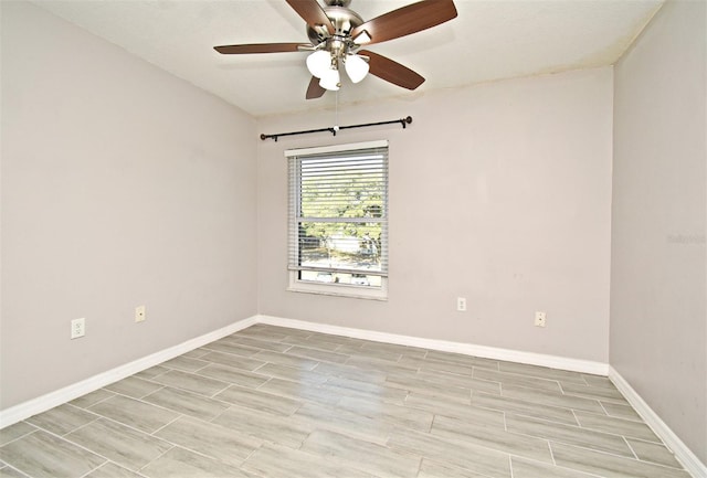 spare room featuring ceiling fan