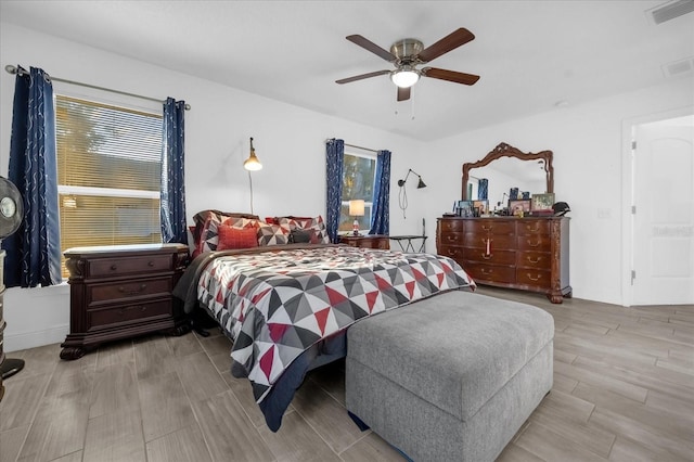 bedroom featuring ceiling fan