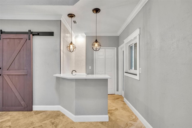 bathroom with crown molding