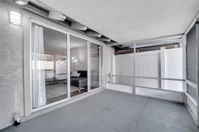 view of unfurnished sunroom