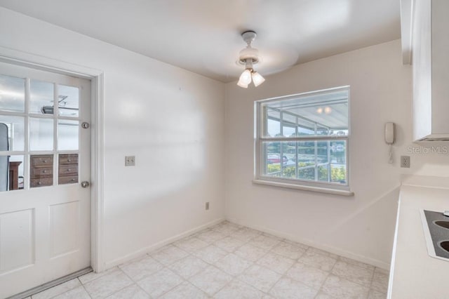 view of unfurnished dining area