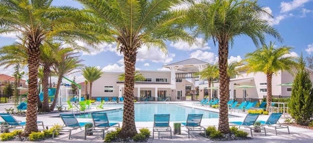 view of pool with a patio