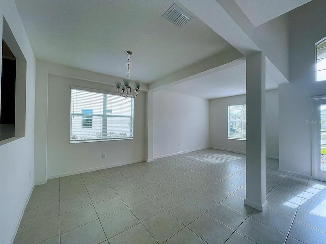 interior space with an inviting chandelier