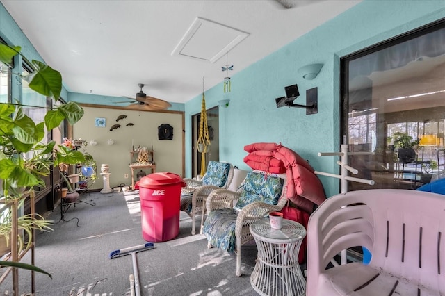 view of patio / terrace with ceiling fan