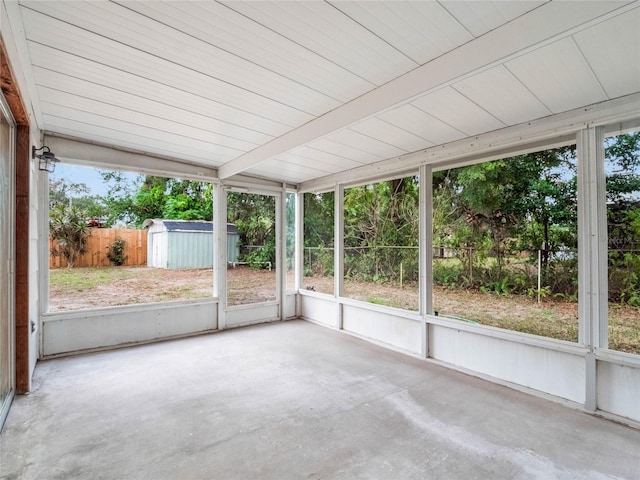 view of unfurnished sunroom