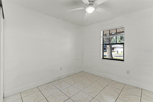 unfurnished room with ceiling fan