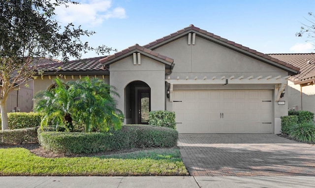 view of front of house with a garage