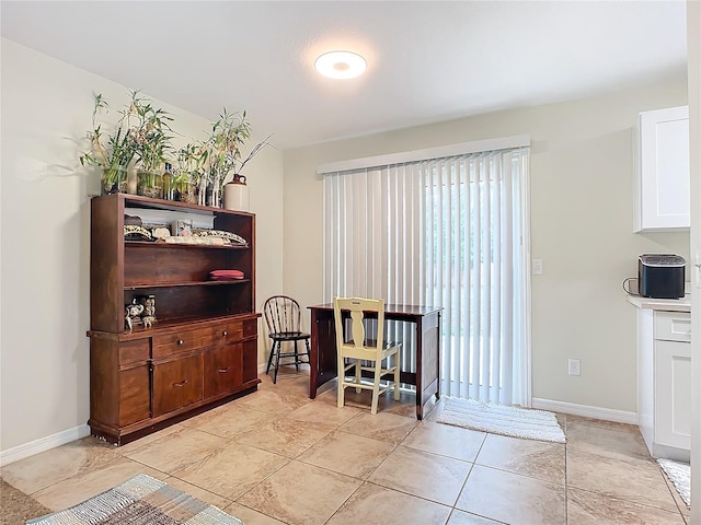 view of tiled dining area