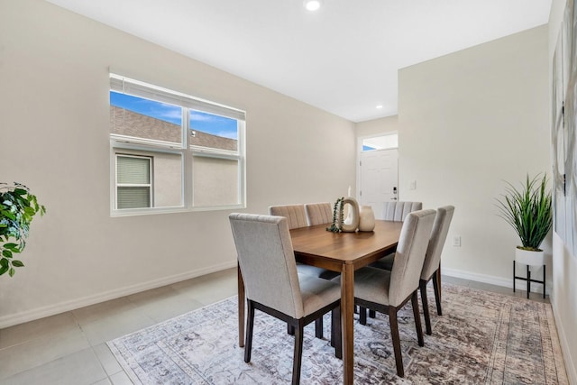 view of tiled dining space