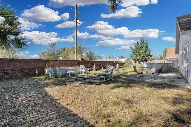 view of yard with a patio area