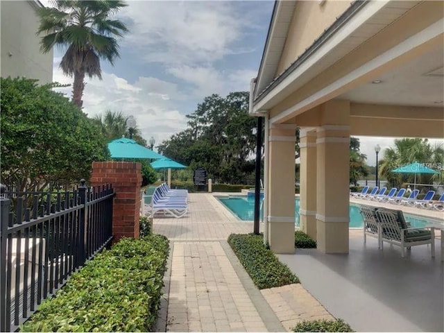 view of pool with a patio