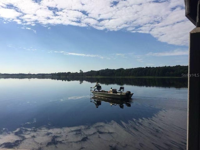 water view with a boat dock