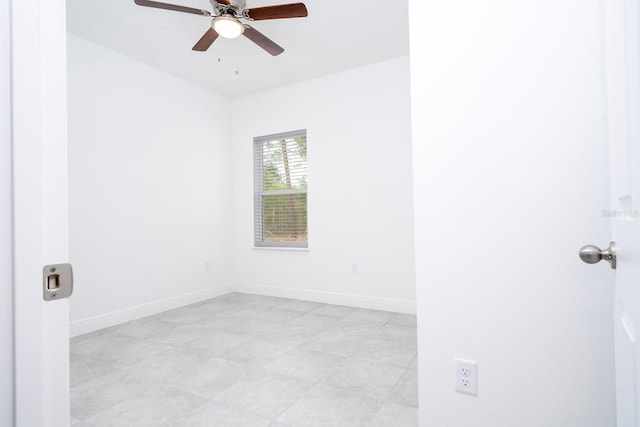 unfurnished room featuring ceiling fan