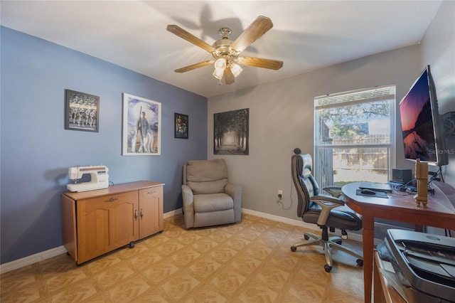 office with ceiling fan