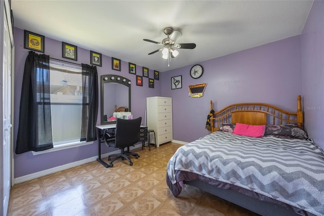 bedroom with ceiling fan