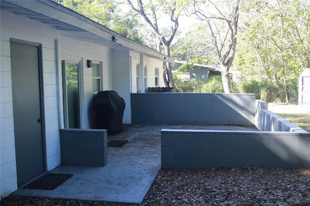 view of patio / terrace featuring a grill