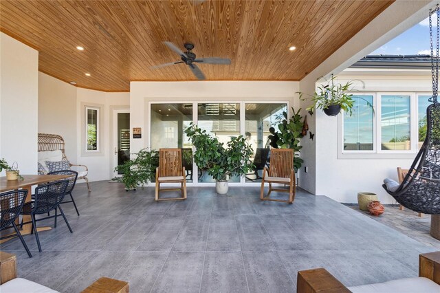 3705 Ridge Run Dr, Minneola, FL 34715 - view of patio / terrace featuring outdoor dining space and ceiling fan