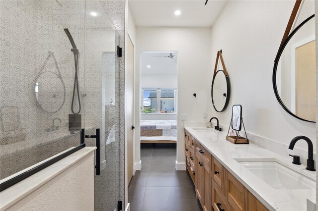 3705 Ridge Run Dr, Minneola, FL 34715 - ensuite bathroom with ensuite bathroom, a sink, walk in shower, and double vanity