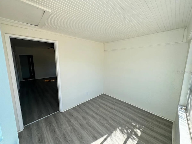 empty room featuring dark hardwood / wood-style flooring