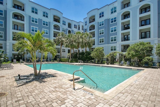 view of pool with a patio area